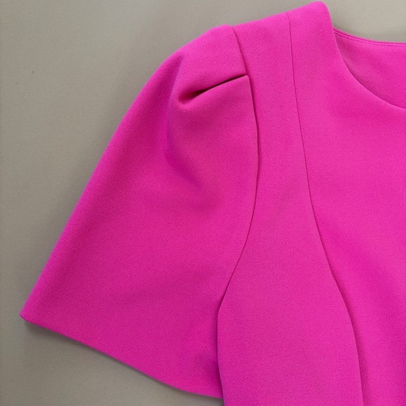 Calvin Klein Women's Barbie Pink Sheath Dress Short Sleeve FLAW Business 10 Work - Picture 2 of 11